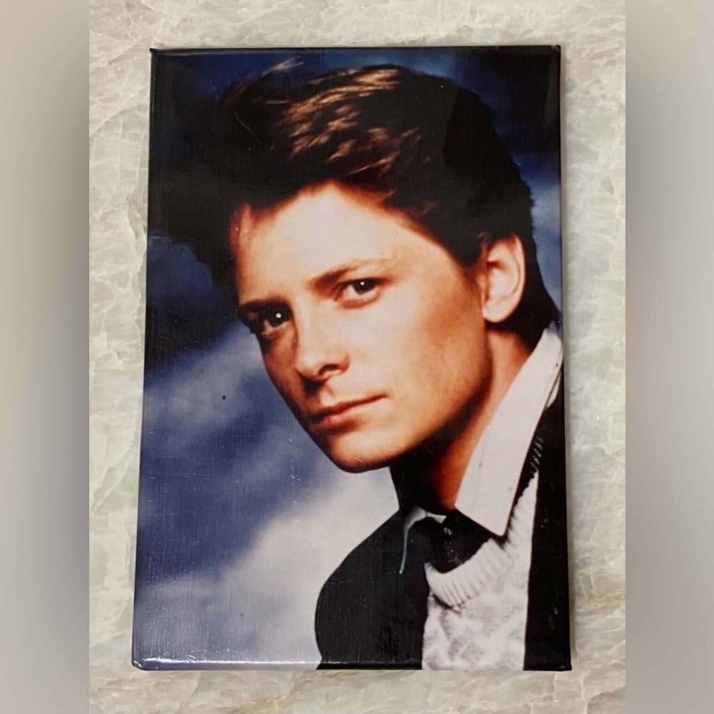 Vintage Michael J Fox Refrigerator Magnet Family Ties